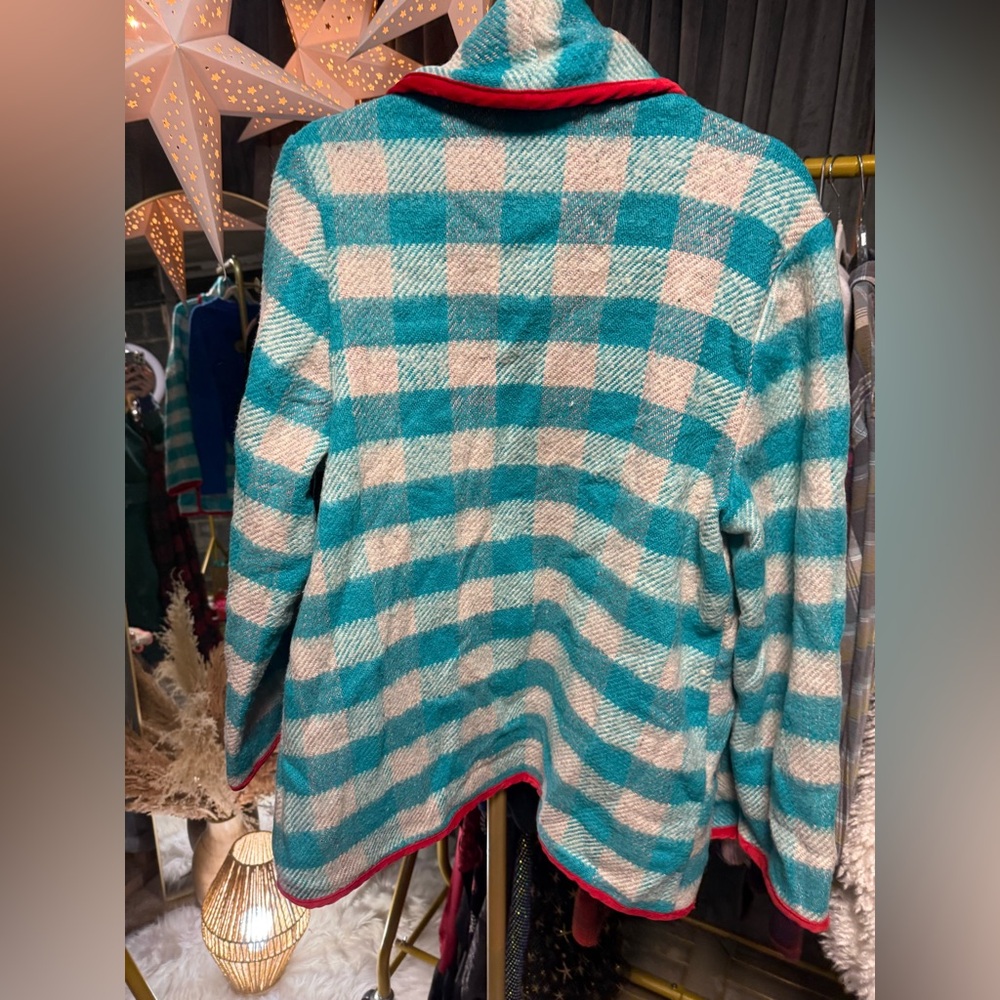 Carleen x Free People One-of-a-Kind Plaid Wool Scarf Jacket - Picture 6 of 7
